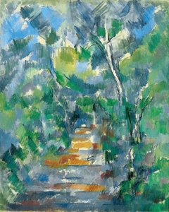 Metsäkuva (polku Mas Joliesta Château noiriin) tekijältä Paul Cézanne