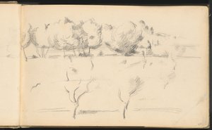 Maisema puiden kanssa tekijältä Paul Cézanne