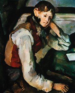 Poika punaisessa liivissä, 1888-1890 tekijältä Paul Cézanne
