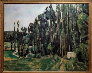 Les poplars Paul Cezannen (1839-1906) maalaus 1879 su. 0,65x0,81 m Pariisi, musee d