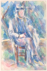 Mies, jolla on olkihattu tekijältä Paul Cézanne