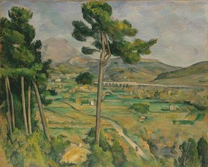 Mont Sainte-Victoire ja Arc-joen laakson maasilta. 1882-85 tekijältä Paul Cézanne