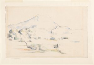 Montagne Sainte-Victoire, n. 1885-1887 (grafiitti ja akvarelli taidepaperille) tekijältä Paul Cézanne