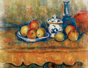 Omenat, karahvi ja sokerikulho tekijältä Paul Cézanne