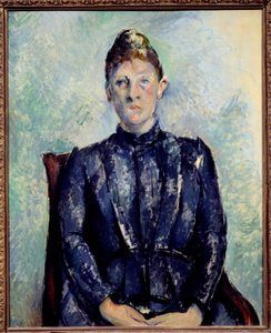 Madame Cezannen muotokuva Paul Cezannen (1839-1906) maalaus 1800-luvun aurinko. 0,65x0,81 m Pariisi, Musee de l