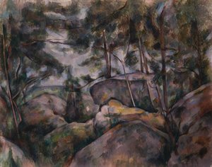 Kiviä metsässä, 1890-luku. tekijältä Paul Cézanne