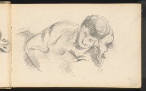 Taiteilijan poika nojaa kyynärpäähän, n. 1887. tekijältä Paul Cézanne