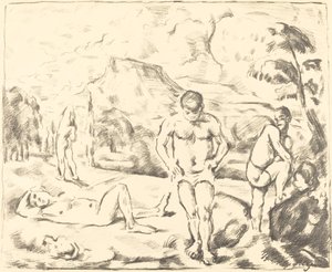 The Bathers Large Plate, 1896-1897. tekijältä Paul Cézanne