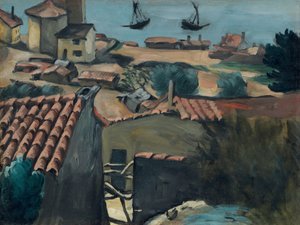 Kalastajien kylä L"Estaquessa; Kalastajakylä l"Estaquessa, noin 1870 tekijältä Paul Cézanne