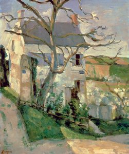 Talo ja puu, n. 1873-74 tekijältä Paul Cézanne