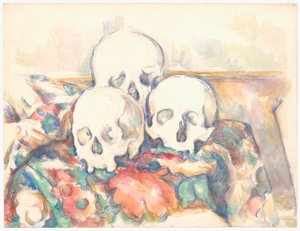 Kolme pääkalloa tekijältä Paul Cézanne