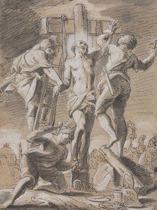 Kristus ristille naulattuna, 1700-luvun alku. tekijältä Paul Decker the Younger