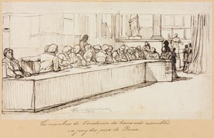 Beaux-Arts Academyn jäsenet kokoontuivat Rooma-palkinnon tuomaristoon tekijältä Paul Delaroche