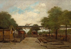Korotetun rautatien rakentaminen: Cours de Vincennesin ylittävä silta, 1888.