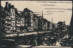 "Honfleur - The Old Basin", 1919 tekijältä Paul Elie Gernez