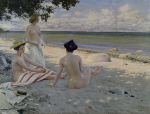 On the Beach (öljy kankaalle)