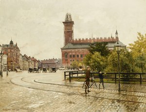 Raadhuspladsen, Kööpenhamina, 1893 tekijältä Paul Fischer