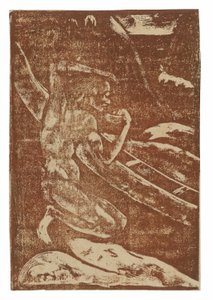 Kalastaja juo kanoottinsa vieressä tekijältä Paul Gauguin