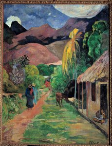 Katu Tahitilla Paul Gauguinin (1848-1903) maalaus 1891 Tolede, taidemuseo tekijältä Paul Gauguin
