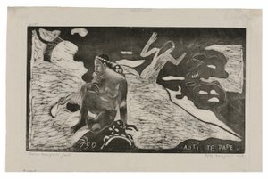 Auti te pape (Naiset joella) Noa Noa -sviitistä tekijältä Paul Gauguin