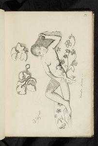 Ennen ja jälkeen - piirustus "koristeellinen henkilö" tekijältä Paul Gauguin