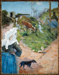 Bretonnes et Veau (öljy kankaalle) tekijältä Paul Gauguin