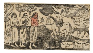 Asuinpaikan vaihto Late Woodblock Prints -sarjasta tekijältä Paul Gauguin