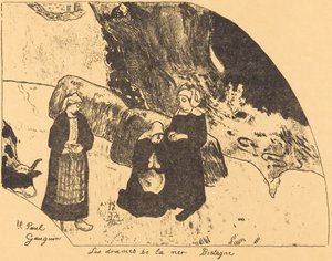Meren draamat, Bretagne Meren draamat, Bretagne, 1889. tekijältä Paul Gauguin