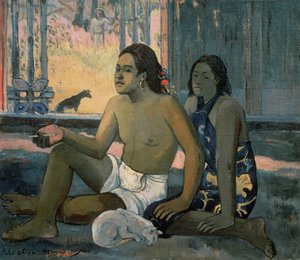 Ei työtä tai tahitilaisia ​​huoneessa tekijältä Paul Gauguin