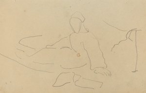 Hahmo istuu maassa [recto] tekijältä Paul Gauguin