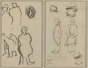 Kuvatutkimukset; Sotilaiden tutkimukset [verso] tekijältä Paul Gauguin