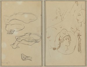 Viisi lammasta; Neljän pään tutkimukset [käänteinen] tekijältä Paul Gauguin