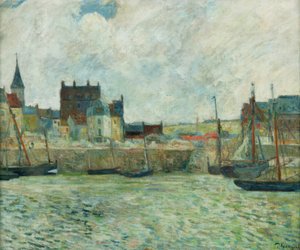 Harbour Scene, Dieppe, n. 1885-1886 (öljy kankaalle) tekijältä Paul Gauguin