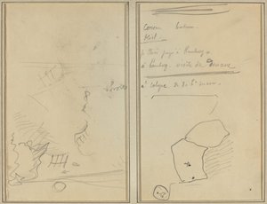 Apinan pää; Pullojen ja juomien luettelo [käänteinen] tekijältä Paul Gauguin