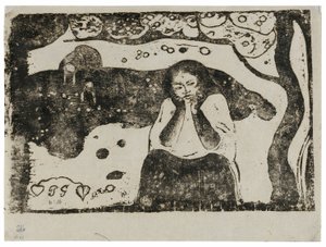 Ihmisen kurjuudet, sviitistä Late Wood-Block Prints (myöhäiset puupiirrokset). tekijältä Paul Gauguin