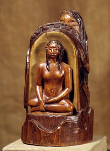 Idol a la Pearl Paul Gauguinin (1848-1903) puuveistos, kulta ja helmi. 1892-1893 su. 0,23x0,12x0,11 m Pariisi, musee d