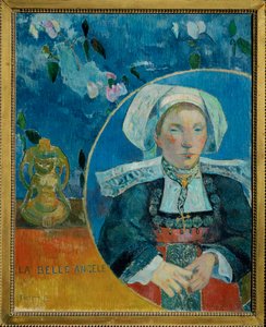 La Belle Angele, Mme Sartre, hotellin omistaja Pont-Avenissa (maalaus kankaalle) tekijältä Paul Gauguin