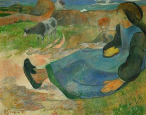 La Gardeuse de vaches, tai Jeune Bretonne tekijältä Paul Gauguin