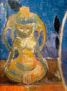 La belle Angele, Madame Satre (1868-1932) hotellinpitäjä Pont Avenissa, veistoksen yksityiskohta tekijältä Paul Gauguin