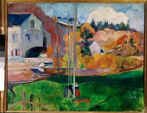 Bretagnen maisema, Davidin tehdas (öljy kankaalle tekijältä Paul Gauguin