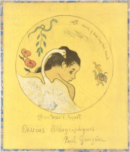 Leda Design lautaselle: Häpeä niille, jotka ajattelevat pahasti Honi Soit Qui Mal y Pense..., 1889. tekijältä Paul Gauguin