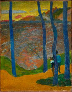 Siniset Puut. Menet ohi, kaunis. Bluetrees. Sinun vuorosi tulee, kaunokaiseni!, 1888. tekijältä Paul Gauguin