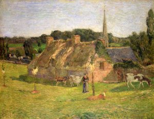 Lollichonin kenttä ja Pont-Avenin kirkko, 1886 tekijältä Paul Gauguin