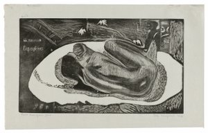 Manao tupapau (Hän ajattelee kummitusta tai Aave ajattelee häntä), Noa Noa -sviitistä tekijältä Paul Gauguin