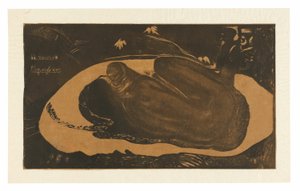 Manau tupapau (Hän ajattelee aavetta tai Aave ajattelee häntä), Noa Noa-sviitistä. tekijältä Paul Gauguin