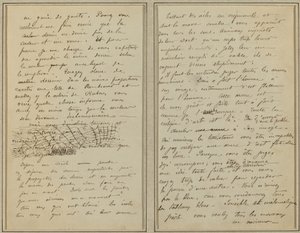 Käsikirjoitussivut [verso] tekijältä Paul Gauguin