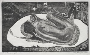 Noa Noa: Manao Yupapau, jota katseli kuolleiden henki, 1893-94. tekijältä Paul Gauguin