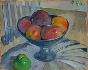 Hedelmäkulho puutarhatuolilla. Noin 1890 tekijältä Paul Gauguin
