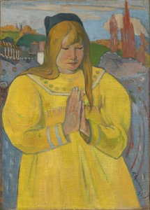 Rukoileva bretagnelainen tyttö / Nuori kristitty tyttö tekijältä Paul Gauguin