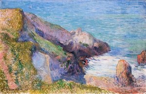 Bretagnen rannikon kalliot tekijältä Paul Gauguin